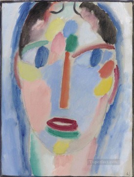 抽象的かつ装飾的 Painting - 青い神秘的な頭 アレクセイ・フォン・ヤウレンスキー 表現主義